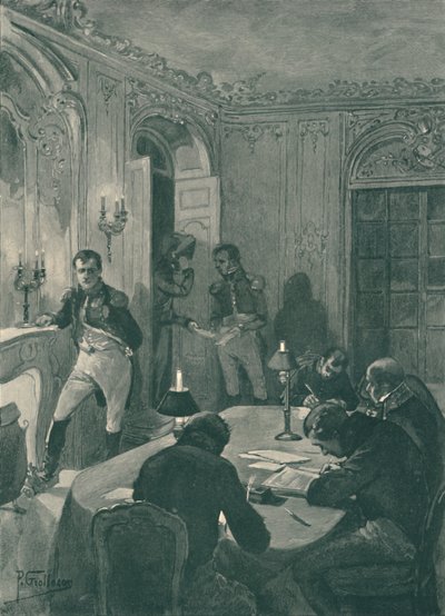 Napoleon dicteert aan zijn secretarissen, 1896 door Unbekannt