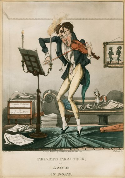 Niccolo Paganini - karikatuur door Unbekannt