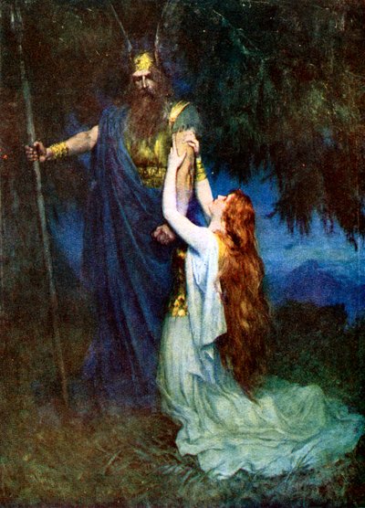 Odin en Brunhilde door Unbekannt