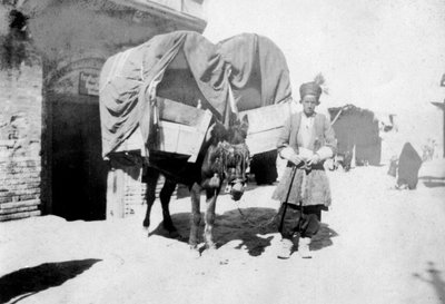 Perzische ezeltransport, Bagdad, Irak, 1917-1919 door Unbekannt