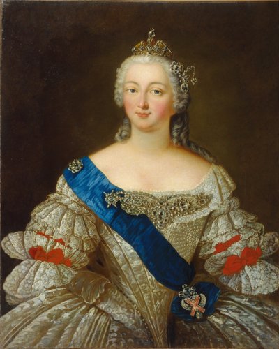 Portret van keizerin Elisabeth Petrovna 1709-1762, 1740s door Unbekannt