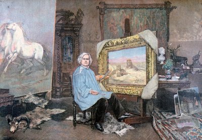 Rosa Bonheur in haar atelier door Unbekannt