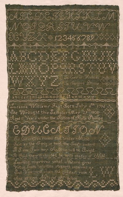 Sampler, 1808 door Unbekannt