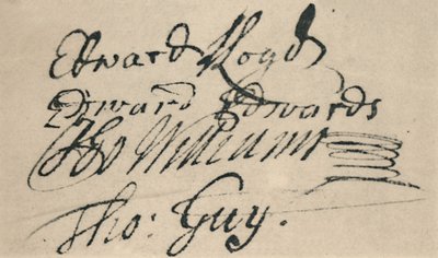 Handtekening van Edward Lloyd, 1692, 1928 door Unbekannt