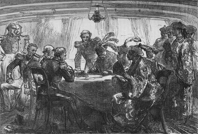 Ondertekening van het Verdrag van Nanking, ca. 1880 door Unbekannt