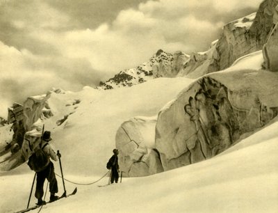 Skiën in Silvretta, Oostenrijk, ca. 1935 door Unbekannt