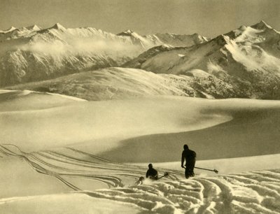 Skiën op het Gerlosplateau, Oostenrijk, ca. 1935 door Unbekannt