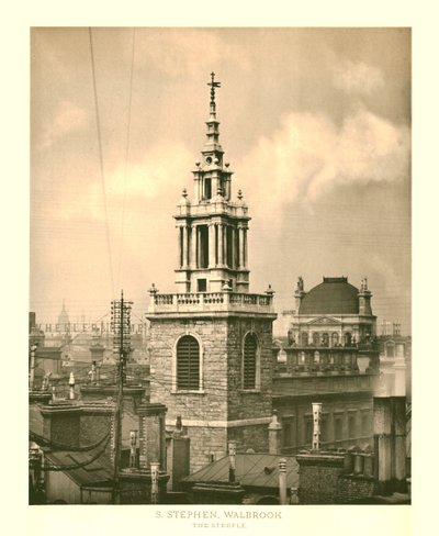 St Stephen Walbrook, De Toren, midden-late 19e eeuw door Unbekannt