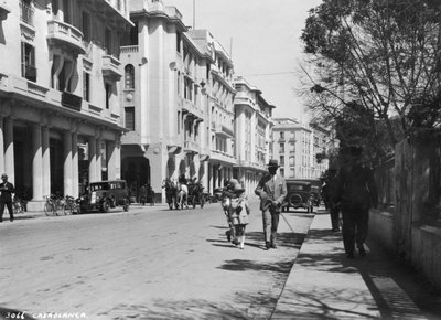 Straatscène, Casablanca, Marokko door Unbekannt