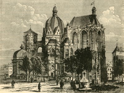 De Basiliek van Aken, of Aix-La-Chapelle, 1890 door Unbekannt