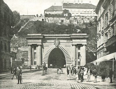 De Buda Kasteeltunnel, Boedapest, Oostenrijk-Hongarije, 1895 door Unbekannt