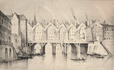 De Pont St Michel in 1550, 1915 door Unbekannt