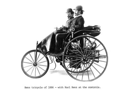 Driewielige Benz-motorwagen, 1886 door Unbekannt