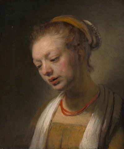 Jonge vrouw met een rode ketting, ca. 1645 door Unbekannt