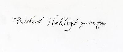 Handtekening van Richard Hakluyt (ca. 1552-1616) door Unbekannt Unbekannt