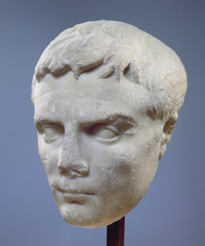 Augustus, marmeren hoofd, c.27-20 v.Chr. door Unbekannt