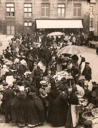 Belgische vismarkt door Unbekannt