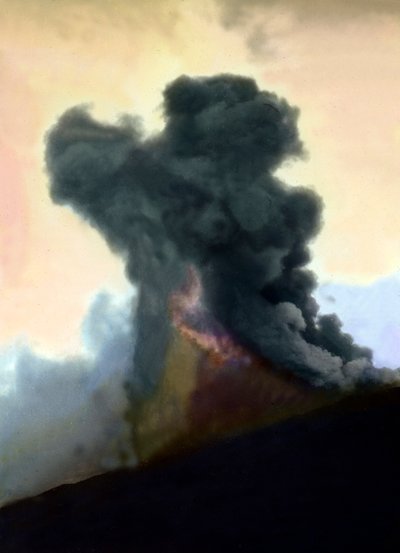 Uitbarsting van de Etna in 1910 door Unbekannter Künstler