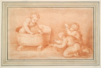 Putti die Wijn Maken door Unknown