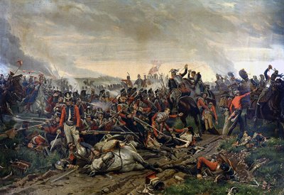 Slag bij Waterloo op 18 juni door Unknown artist