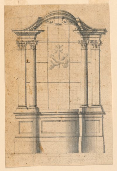 Aedicule met wapenschild door Unknown artist