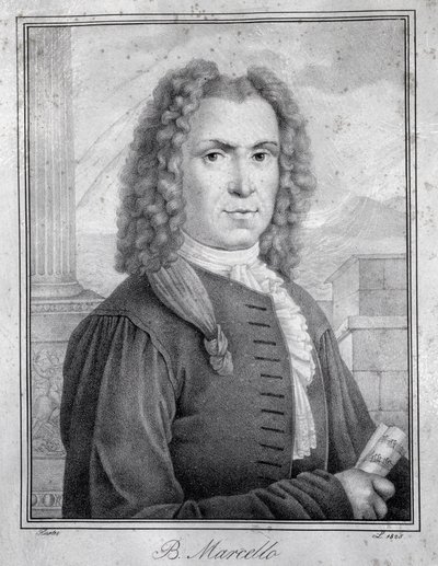 Portret van Benedetto Marcello (gravure) door Unknown artist