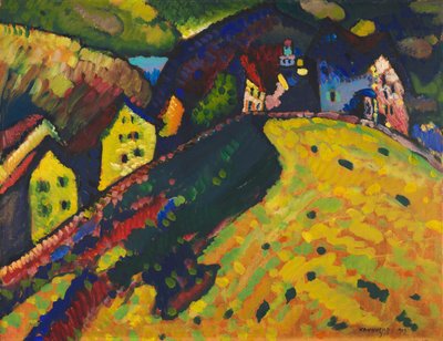 Huizen in Murnau, 1909 door Wassily Kandinsky