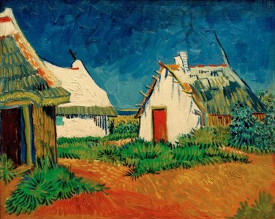 Drie witte hutten in Saintes-Maries door Vincent van Gogh