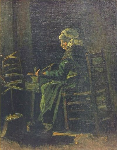 Vrouw aan het spinnenwiel, 1885 door Vincent van Gogh