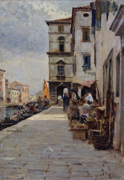 Markt in Chioggia door Vincenzo Caprile