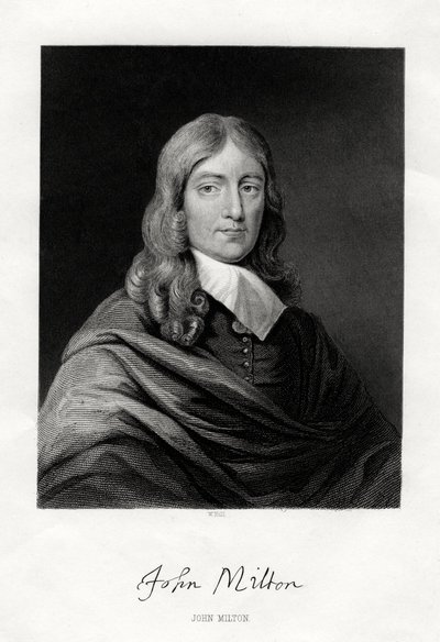 John Milton, Engelse dichter, 19e eeuw door W. Holl