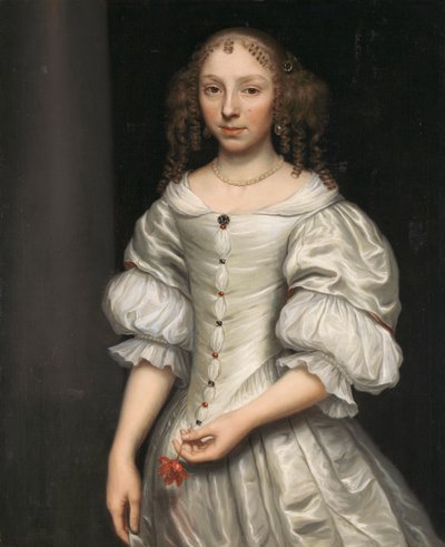 Portret van een vrouw door Wallerant Vaillant (attributed to)