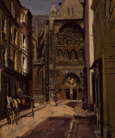 La Rue Pecquet, Dieppe, 1900 door Walter Richard Sickert