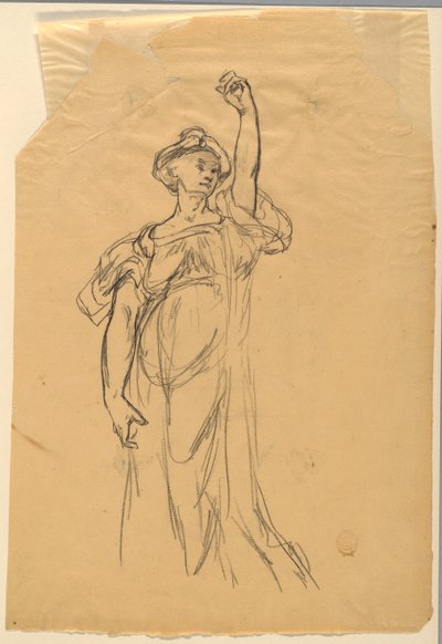 Studie van Figuur met Opgeheven Arm door Walter Shirlaw