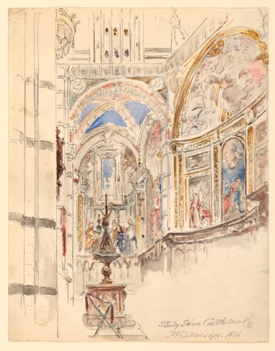 Studie van de Kathedraal van Siena door Walter Shirlaw