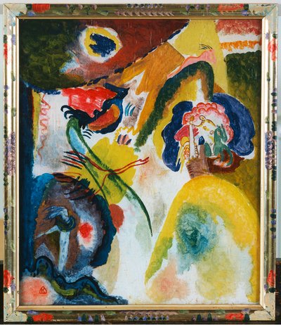 Glasraam met zwaan door Wassily Kandinsky