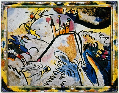 Glas schilderij met de zon (Kleine genoegens) door Wassily Kandinsky