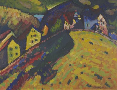 Huizen in Murnau, 1909 door Wassily Kandinsky