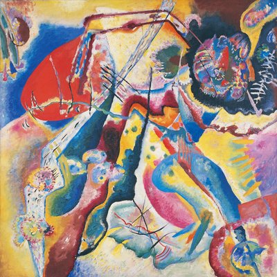 Schilderij met rode vlek door Wassily Kandinsky