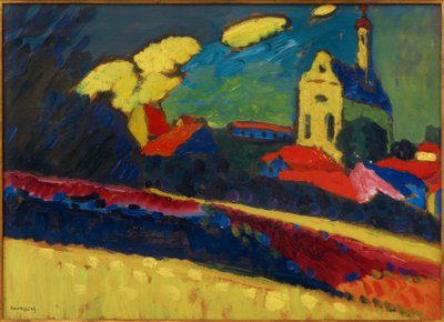 Studie voor Murnau – Landschap met kerk I door Wassily Kandinsky