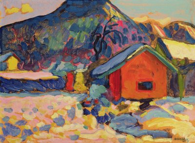 Winterstudie met berg, 1908 door Wassily Kandinsky