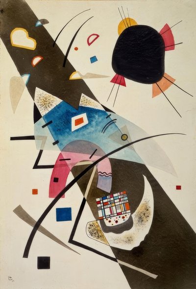 Twee zwarte vlekken door Wassily Kandinsky