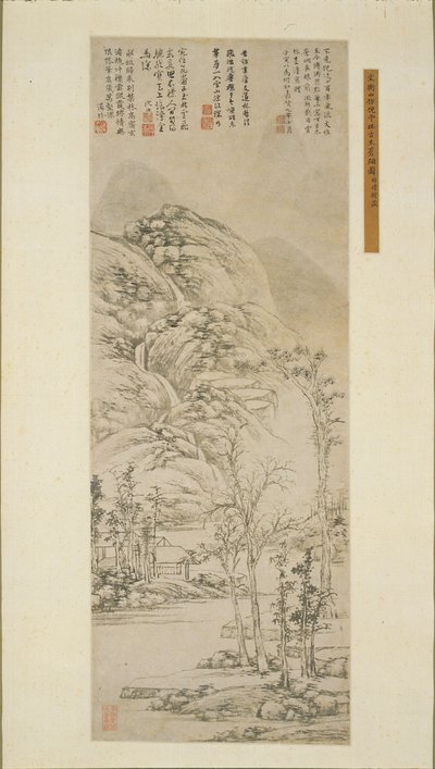 Oude Bomen en Grijze Mist, 1530 door Wen Zhengming