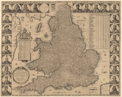 Een nieuwe en exacte kaart van Engeland door Wenceslaus Hollar