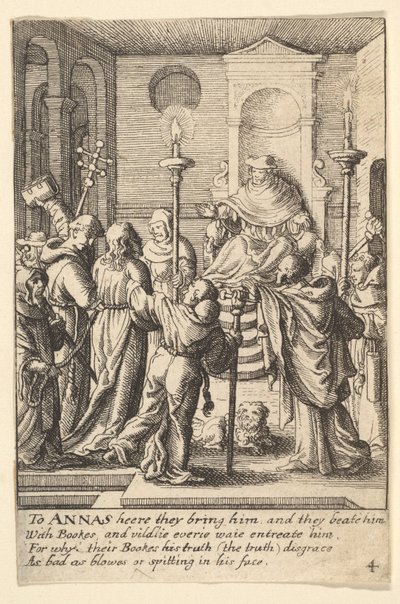 Jezus voor Annas door Wenceslaus Hollar