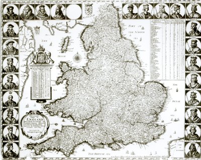 Kaart van Engeland en Wales door Wenceslaus Hollar