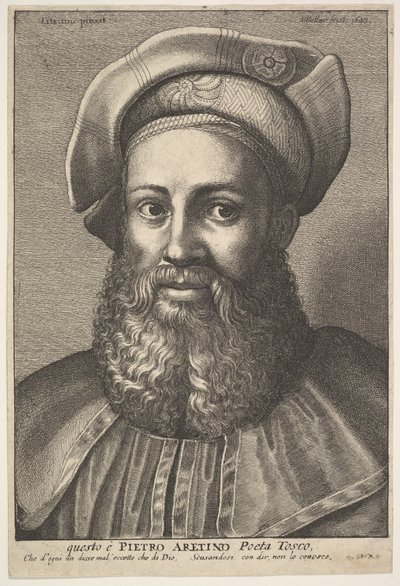 Pietro Aretino, 1640 door Wenceslaus Hollar