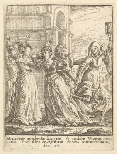 Koningin, uit de Dans van de Dood, 1651 door Wenceslaus Hollar