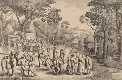 Rustieke bruiloftsdans, 1650 door Wenceslaus Hollar