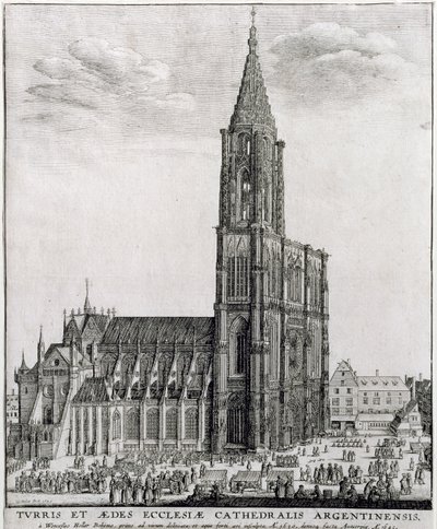 Kathedraal van Straatsburg, 1645 door Wenceslaus Hollar